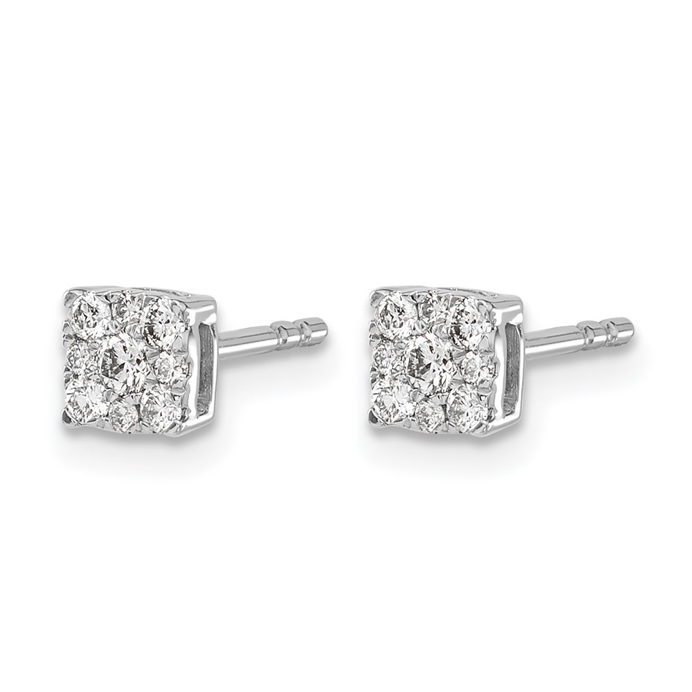 14k White Gold Diamond Cluster Post Earrings (EM5453-025-WA)