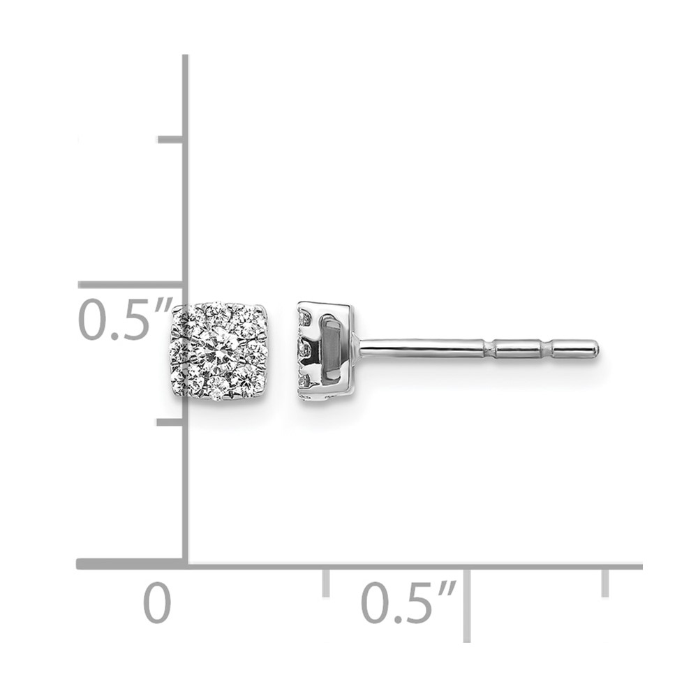 14k White Gold Diamond Cluster Post Earrings (EM5453-025-WA)