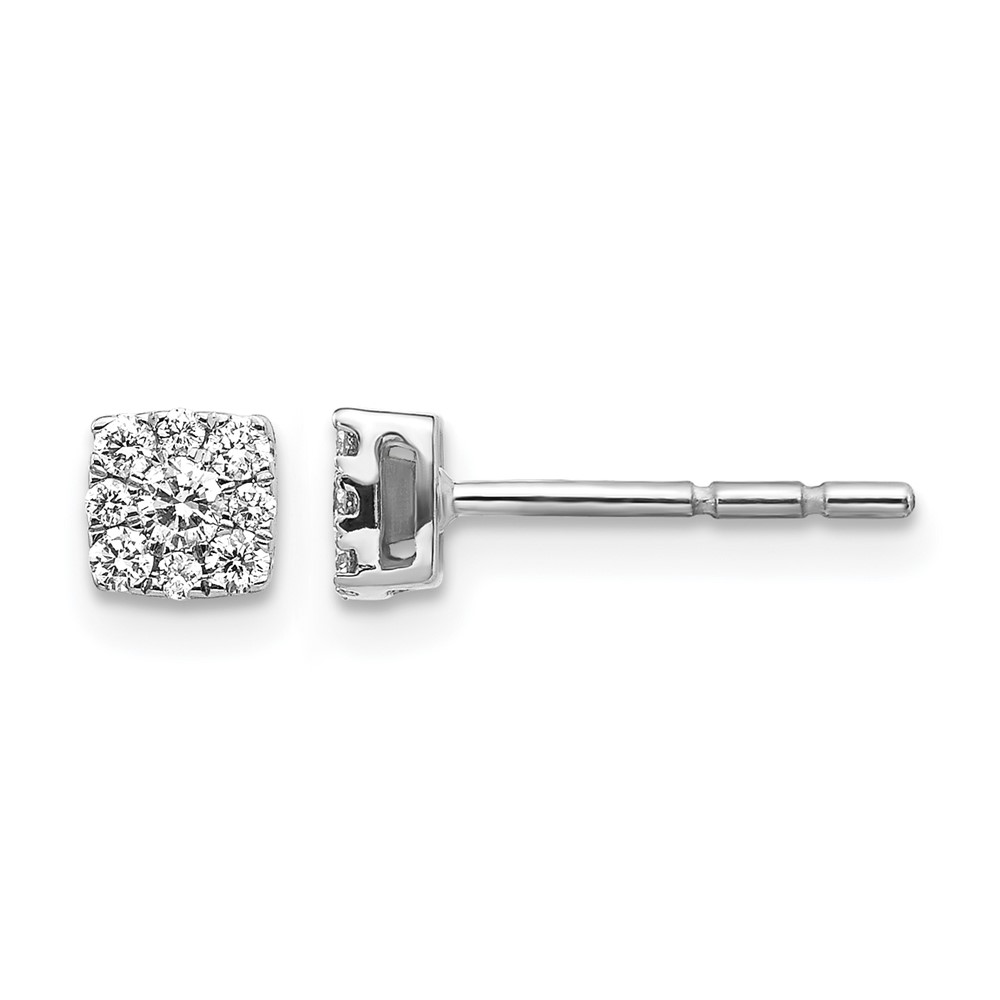 14k White Gold Diamond Cluster Post Earrings (EM5453-025-WA)