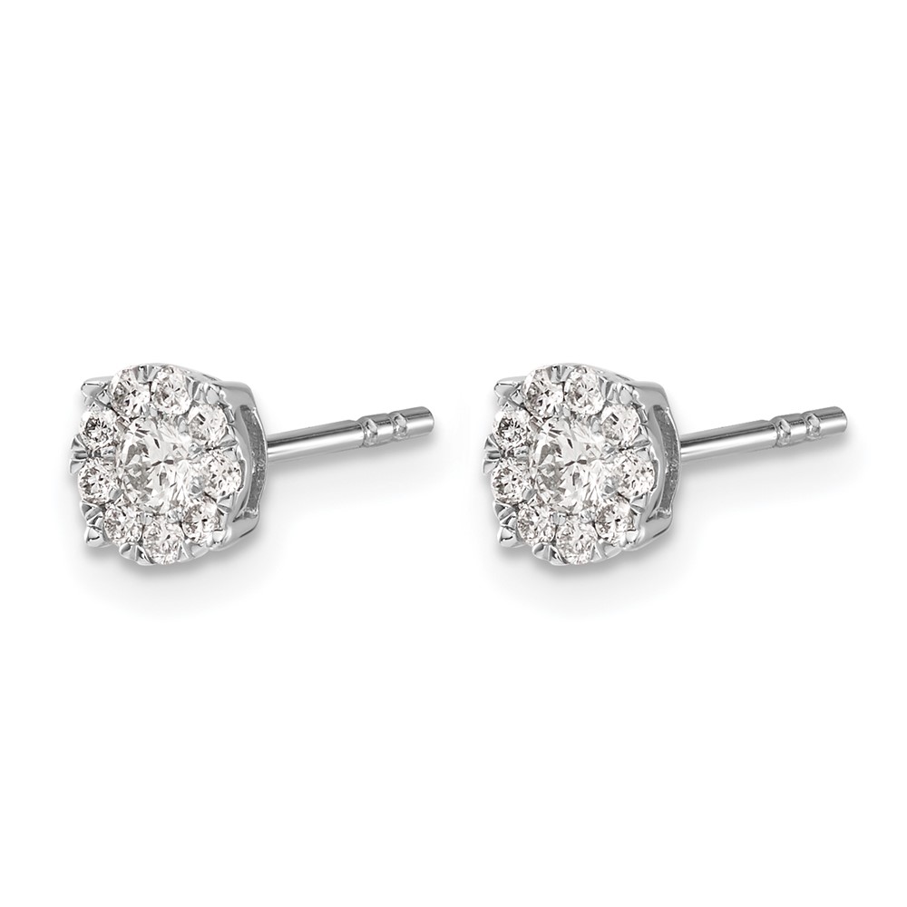 14k White Gold Diamond Cluster Post Earrings (EM5453-033-WA)