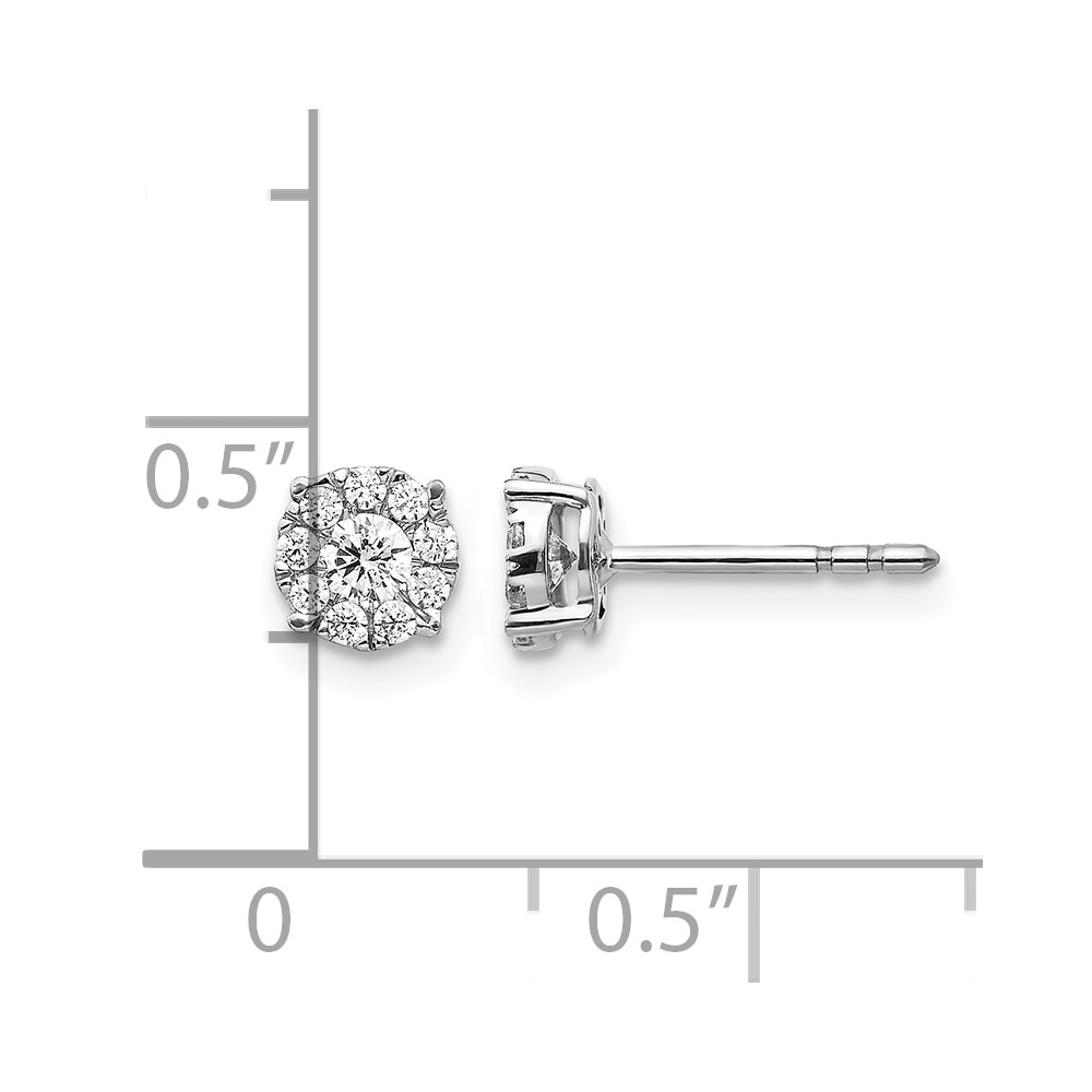 14k White Gold Diamond Cluster Post Earrings (EM5453-033-WA)
