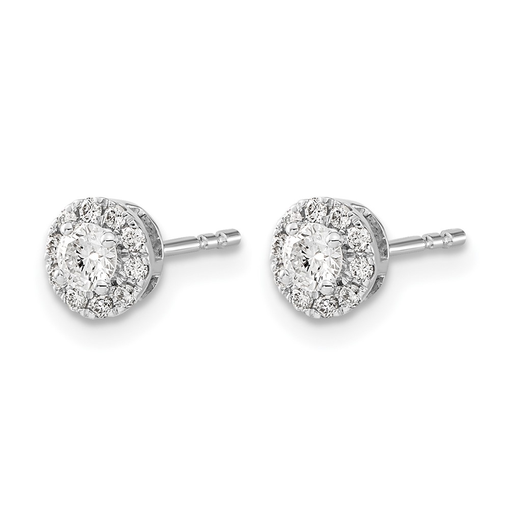 10k White Gold Diamond Cluster Post Earrings (EM5454-033-1WA)