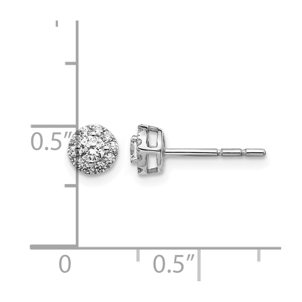 10k White Gold Diamond Cluster Post Earrings (EM5454-033-1WA)