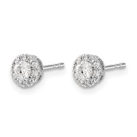 14K White Gold 0.33 Carat Lab Grown Diamond VS SI+ G+ Cluster Post Earrings view 2
