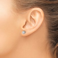 14K White Gold 0.33 Carat Lab Grown Diamond VS SI+ G+ Cluster Post Earrings view 3