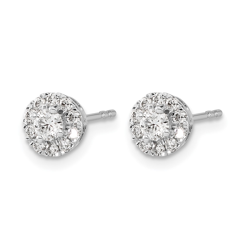14k White Gold 1/2 carat Lab Grown Diamond VS/SI+ G+ Cluster Post Earrings (EM5454-050-WLG)