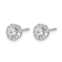 14K White Gold 0.50 Carat Lab Grown Diamond VS SI+ G+ Cluster Post Earrings view 2