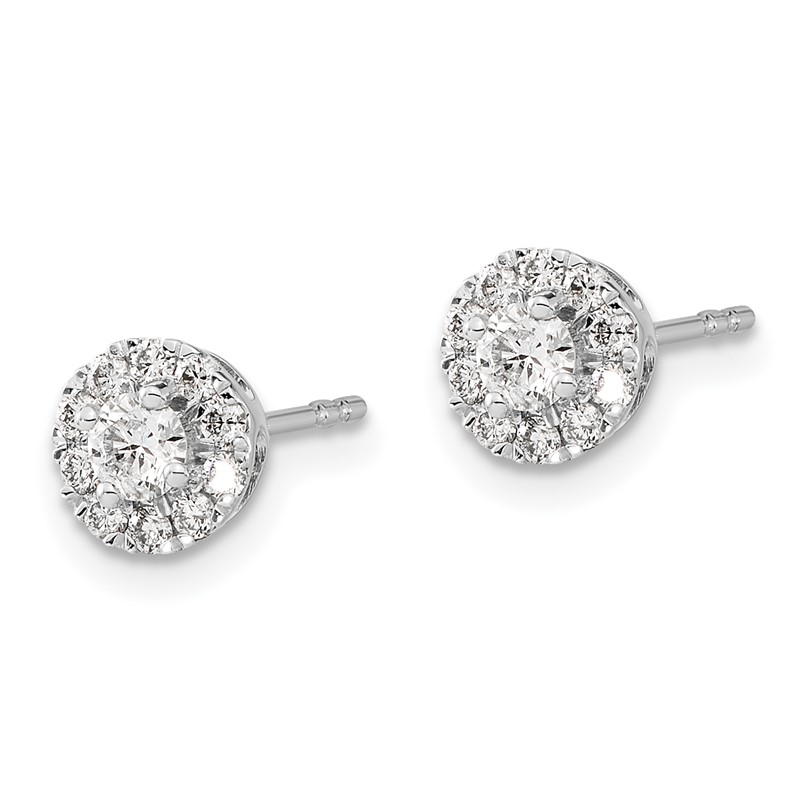14k White Gold 1/2 carat Lab Grown Diamond VS/SI+ G+ Cluster Post Earrings