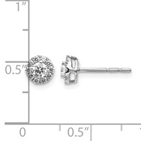 14K White Gold 0.50 Carat Lab Grown Diamond VS SI+ G+ Cluster Post Earrings view 4