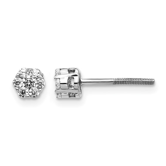 Diamond Cluster Post Earrings