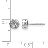 14K White Gold 0.50 Carat Lab Grown Diamond VS SI+ G+ Cluster Post Earrings view 4