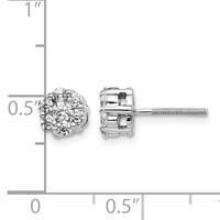 14K White Gold 0.62 Carat Lab Grown Diamond VS SI+ G+ Screwback Cluster Post Earrings view 4