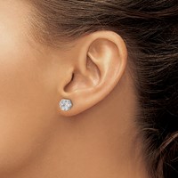 14K White Gold 1 Carat Lab Grown Diamond VS SI+ G+ Screwback Cluster Post Earrings view 3