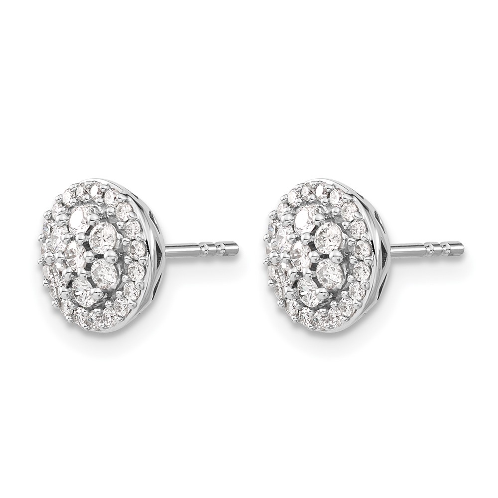 14k White Gold Diamond Cluster Post Earrings (EM5462-050-WA)