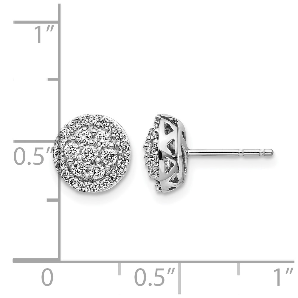 14k White Gold Diamond Cluster Post Earrings (EM5462-050-WA)