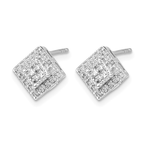 14K White Gold Lab Grown VS/SI+ G+ Dia Post Earrings