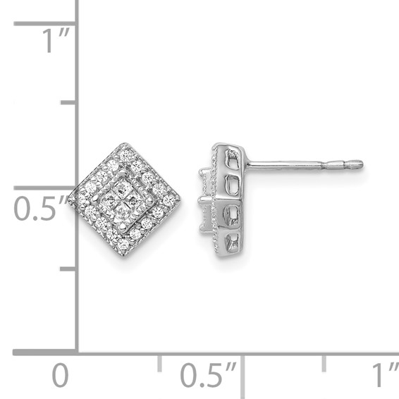 14K White Gold Lab Grown VS/SI+ G+ Dia Post Earrings