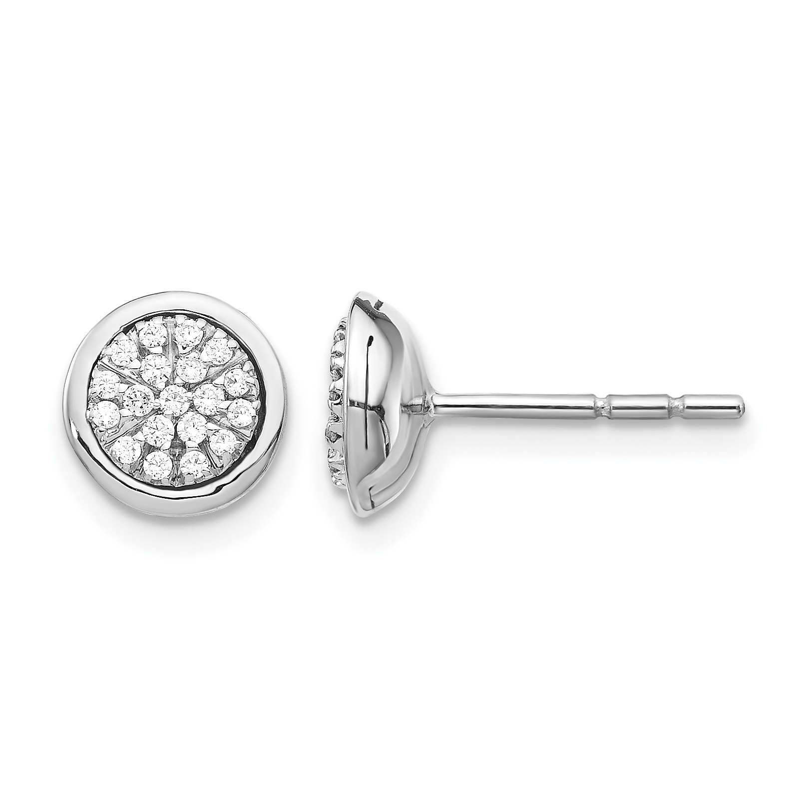 14k White Gold Diamond Cluster Post Earrings (EM5477-020-WA)
