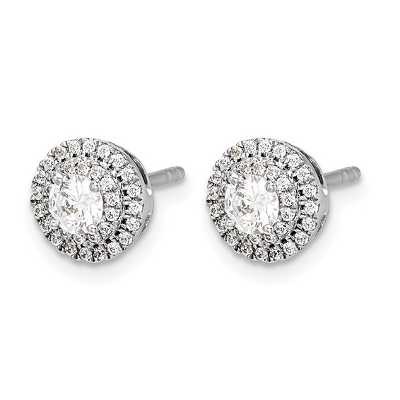 14k White Gold 1/2 carat Diamond Cluster Post Earrings