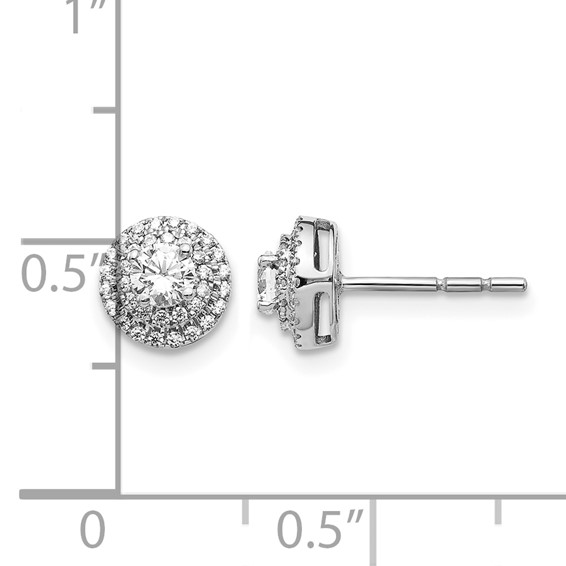 14k White Gold 1/2 carat Diamond Cluster Post Earrings