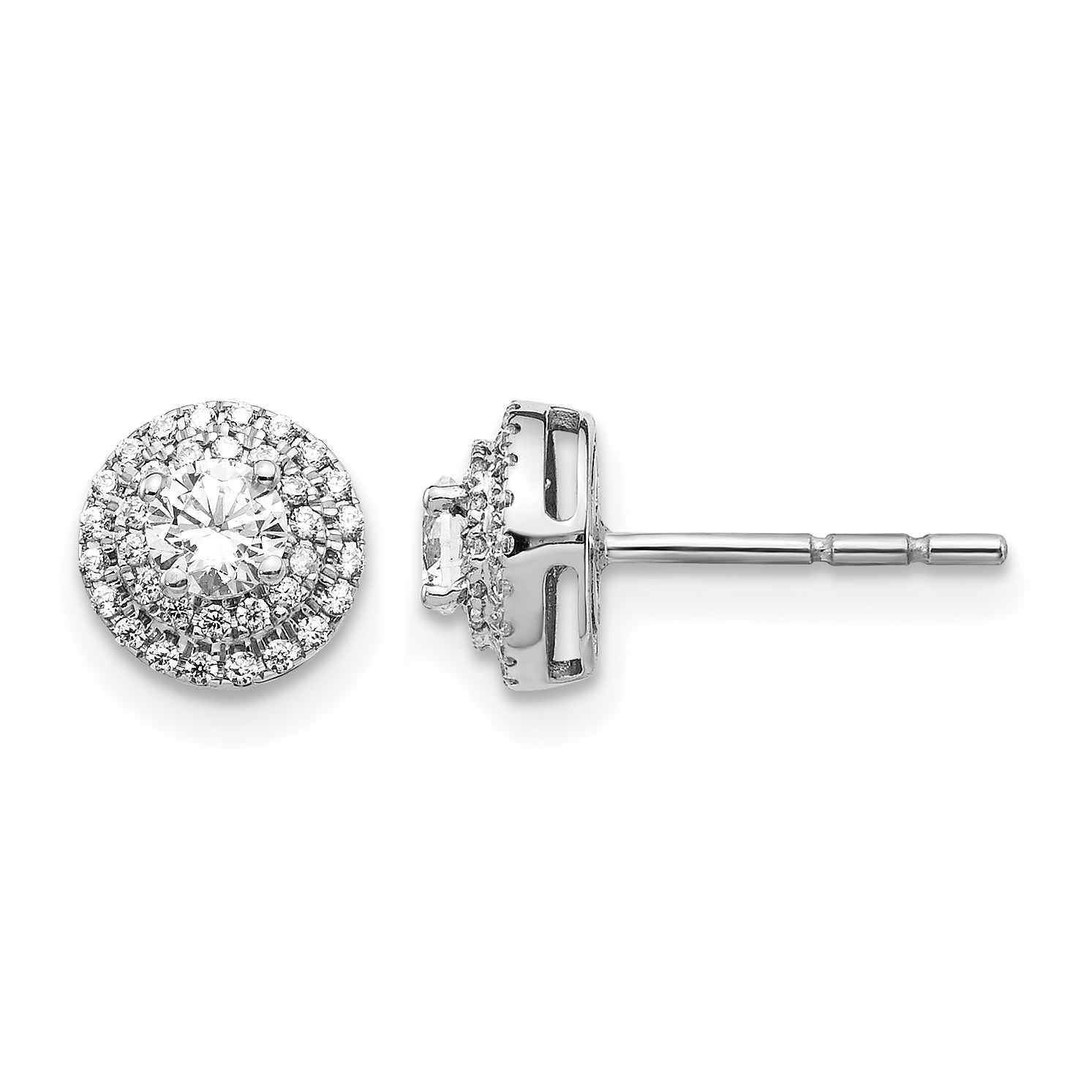 14k White Gold Diamond Cluster Post Earrings (EM5478-050-WA)