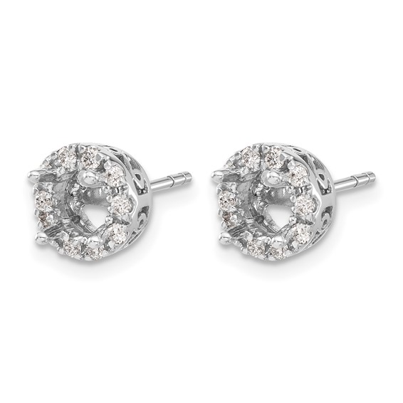 Diamond Semi-Mount Stud Earrings