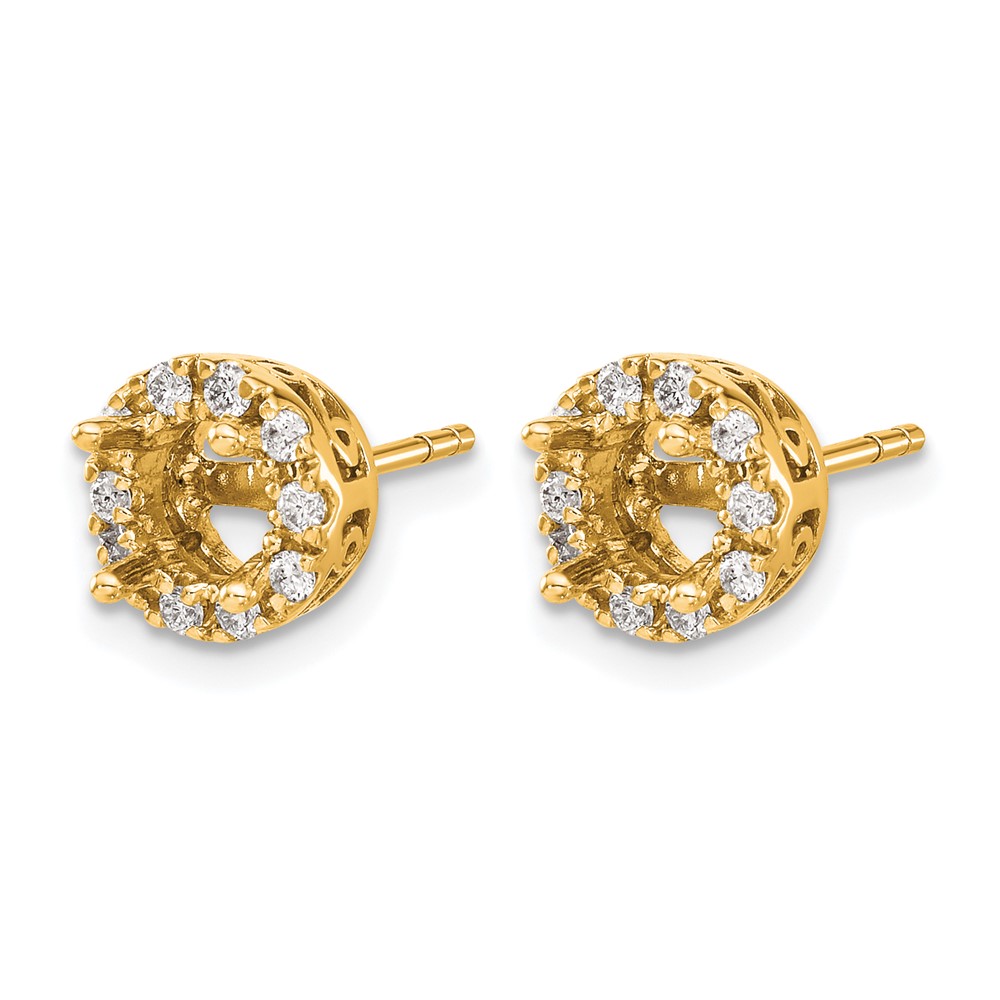 14k Diamond Semi-mount Stud Earrings (EM5482-050-YA)
