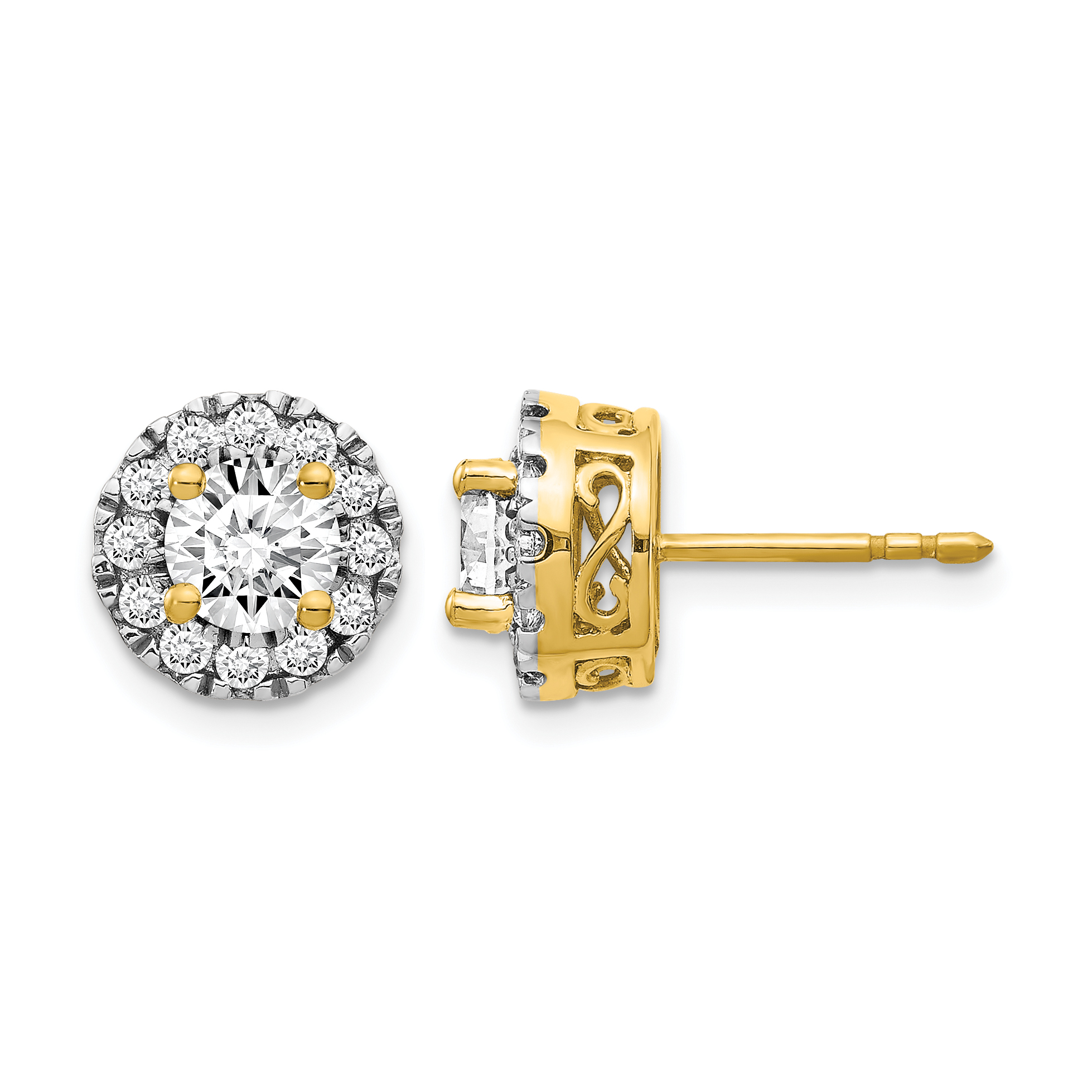 14k Diamond Semi-mount Stud Earrings (EM5482-050-YA)