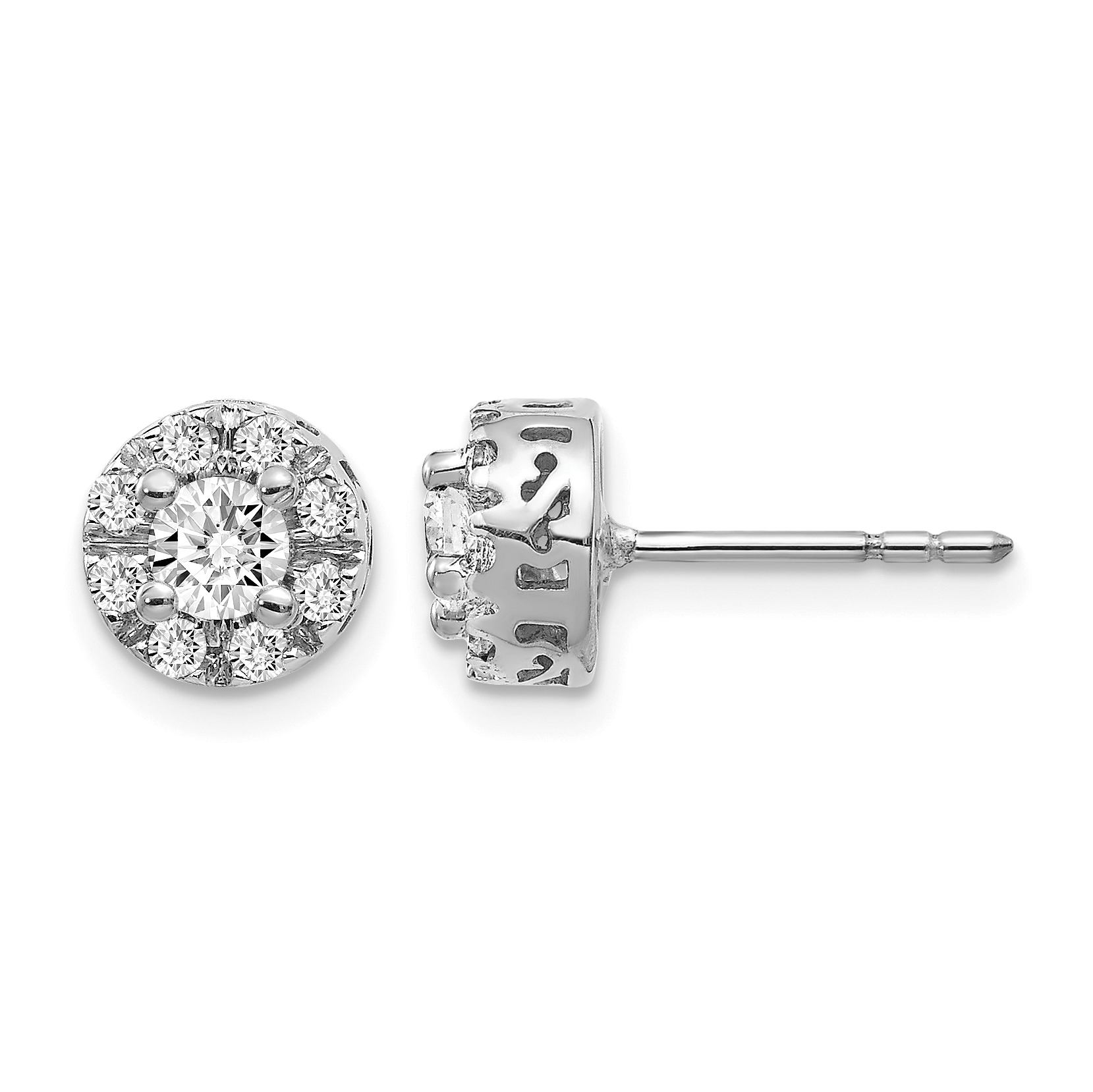 14k White Gold Diamond Semi-mount Stud Earrings (EM5484-025-WA)