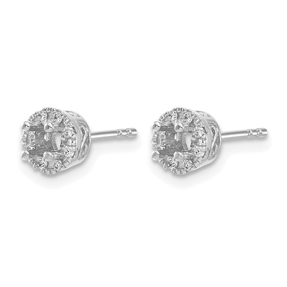 Diamond Semi-Mount Stud Earrings