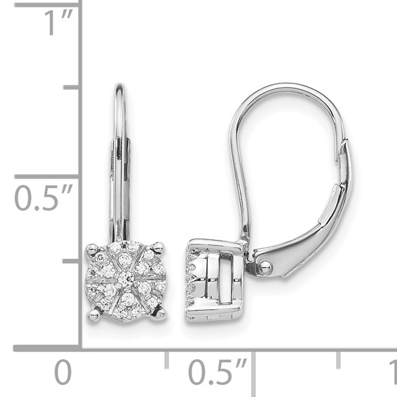 Diamond Cluster Leverback Earrings