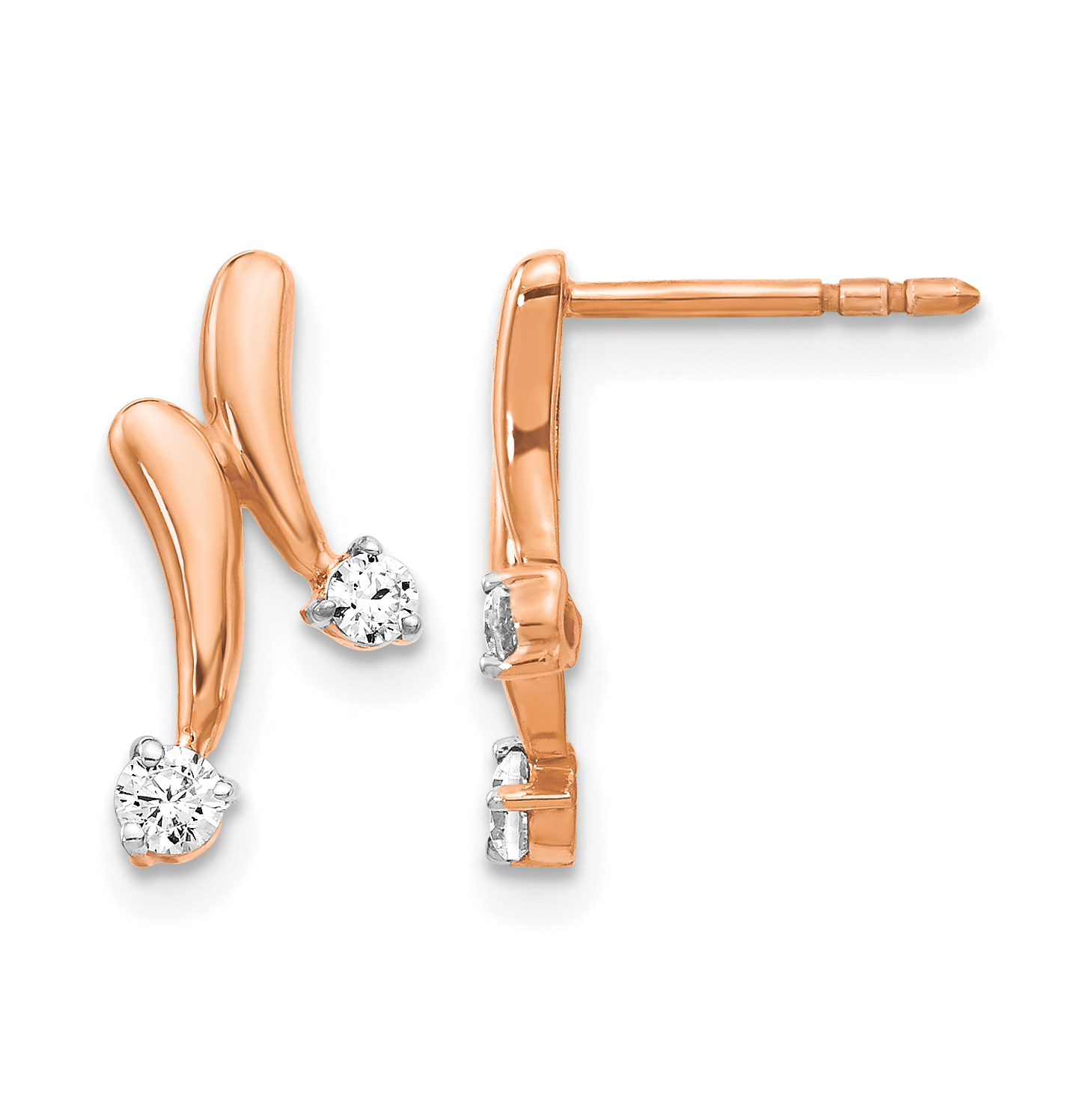 14k Rose Gold Diamond Earrings (EM5491-020-RA)
