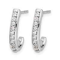 14K White Gold 0.20 Carat Lab Grown Diamond VS SI+ G+ Complete J-Hoop Post Earrings view 2