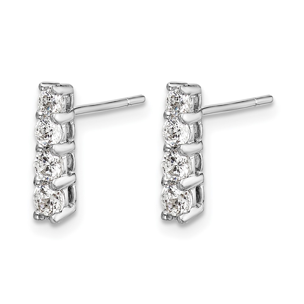 14k White Gold 4-stone Diamond Post Earrings (EM5496-050-WA)