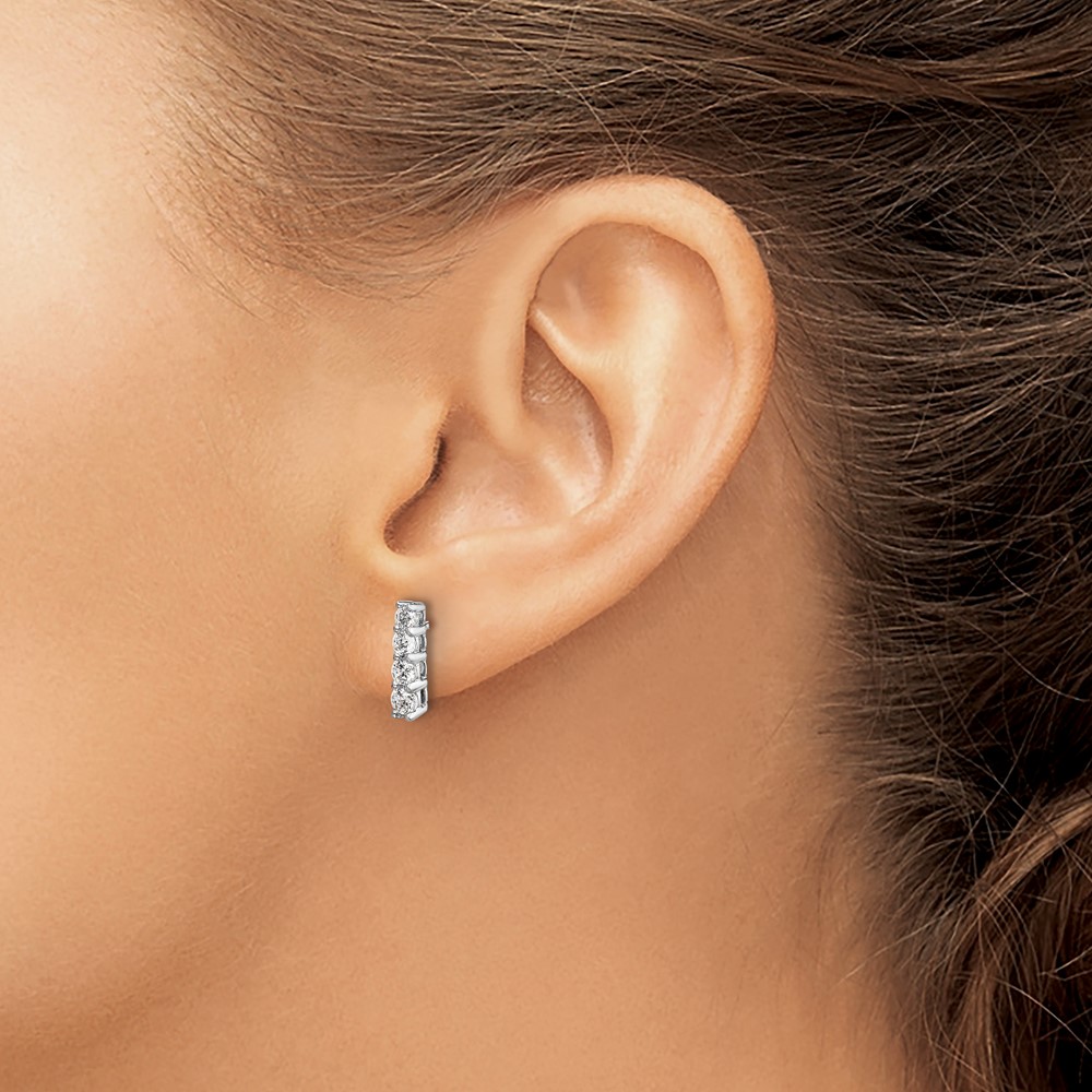 14k White Gold 4-stone Diamond Post Earrings (EM5496-050-WA)