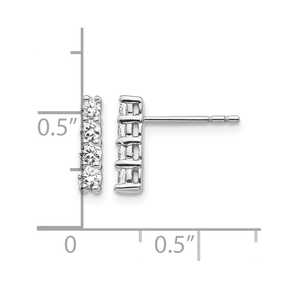 14k White Gold 4-stone Diamond Post Earrings (EM5496-050-WA)