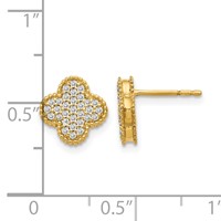 14K Yellow Gold 0.33 Carat Lab Grown Diamond VS SI+ G+ Complete Quatrefoil Post Earrings view 4