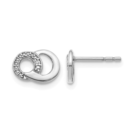 Gold Diamond Post Earrings