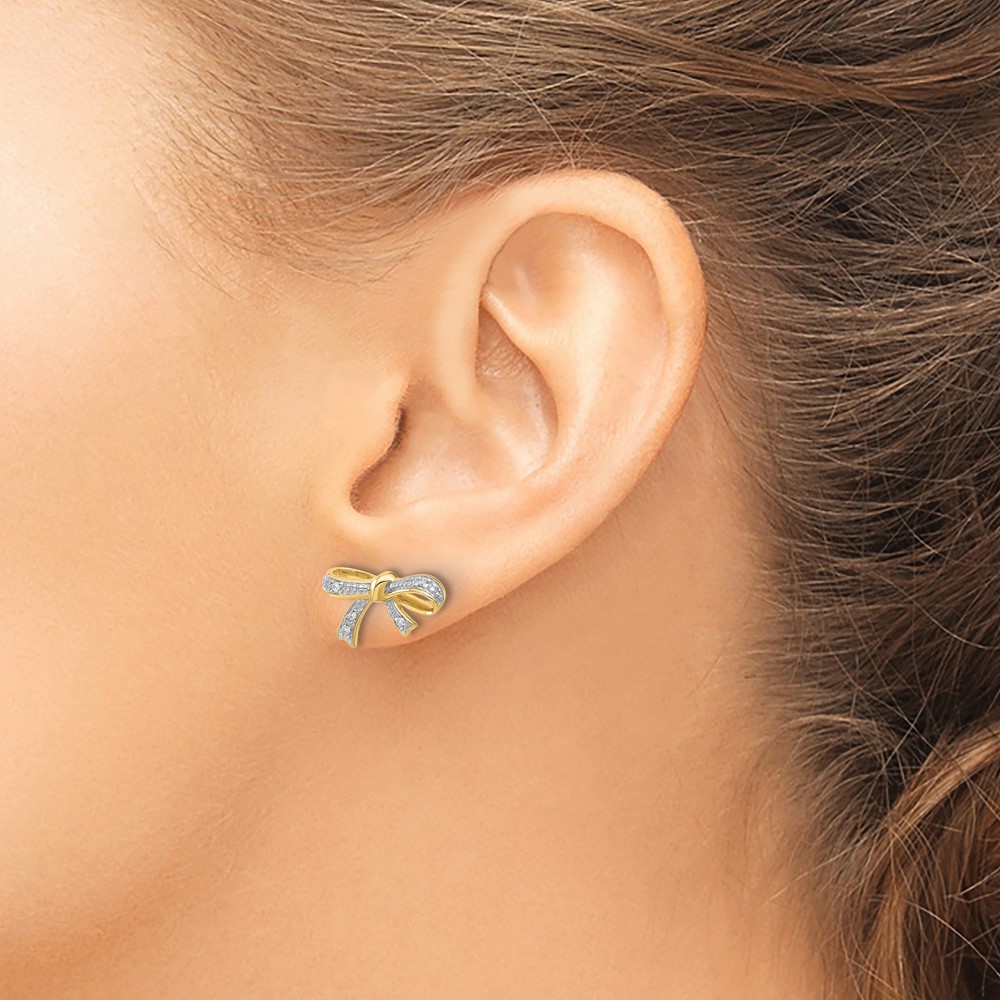 14k Diamond Bow Post Earrings (EM5507-005-YA)