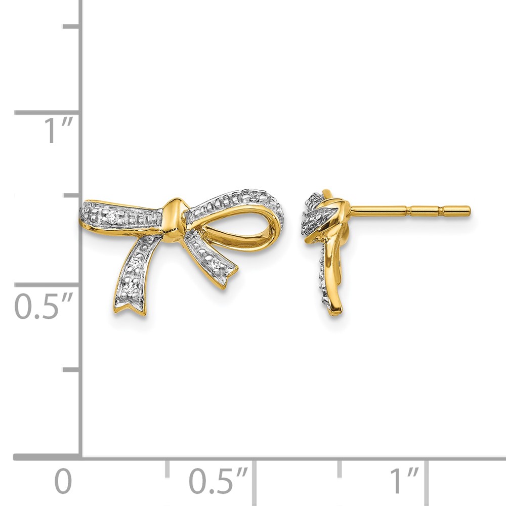 14k Diamond Bow Post Earrings (EM5507-005-YA)