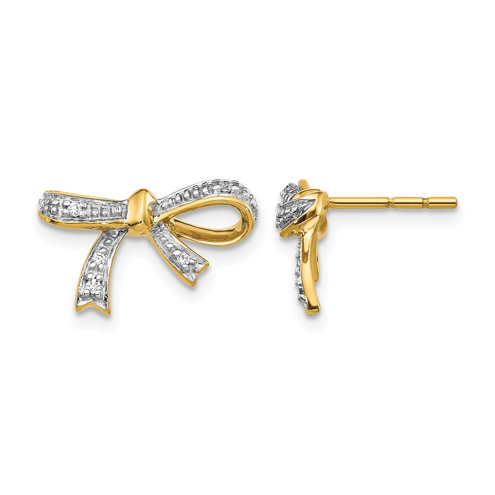 14k Diamond Bow Post Earrings (EM5507-005-YA)