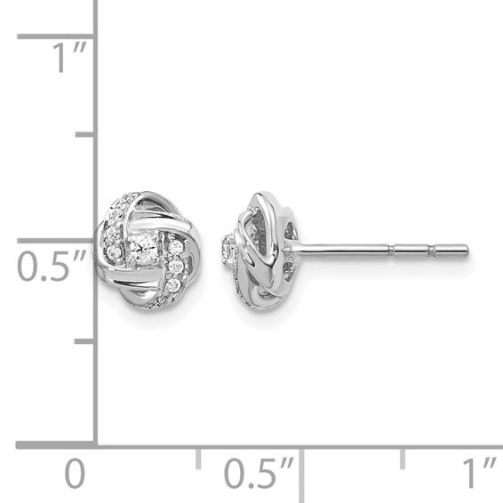 Diamond Cluster Love Knot Post Earrings