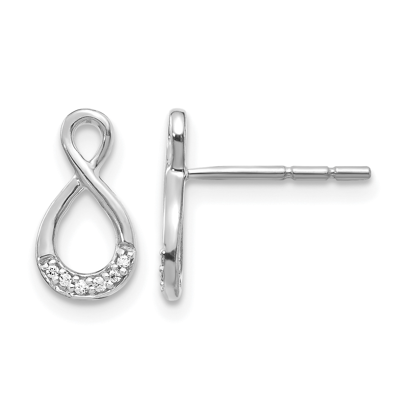 14k Gold Diamond Twisted Infinity Post Earrings EM5515 883957464534| eBay