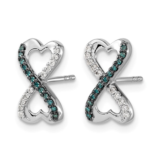 Gold Diamond Infinity Heart Earrings