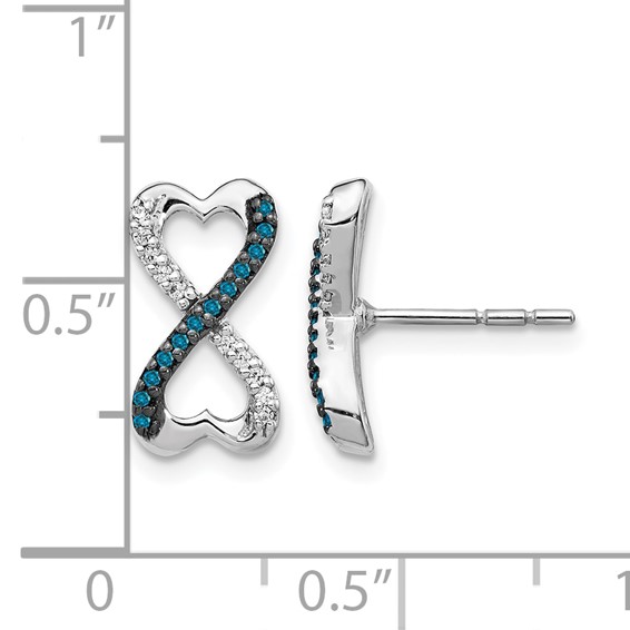 Gold Diamond Infinity Heart Earrings