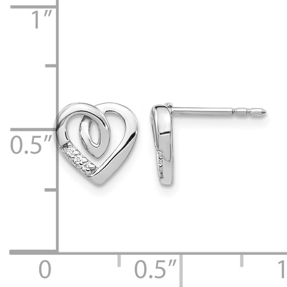 Diamond Heart Post Earrings