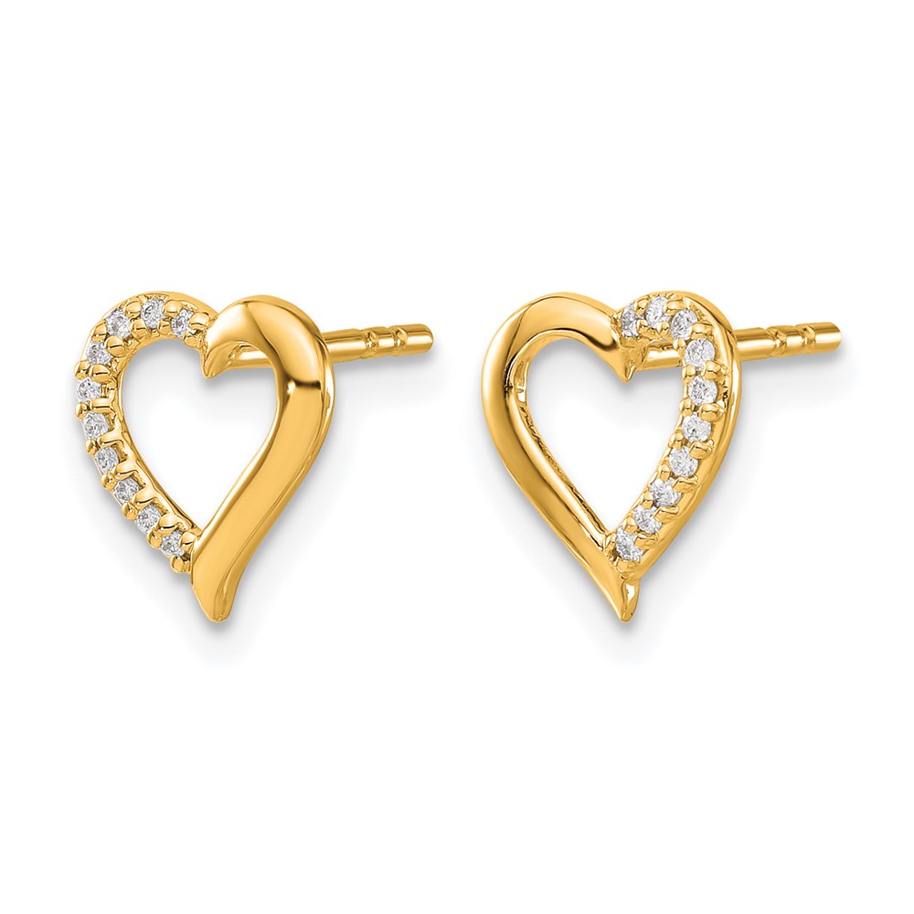 14k Diamond Heart Earrings (EM5521-005-YA)