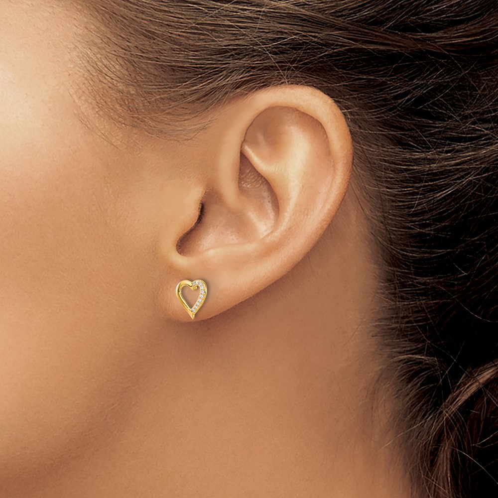 14k Diamond Heart Earrings (EM5521-005-YA)