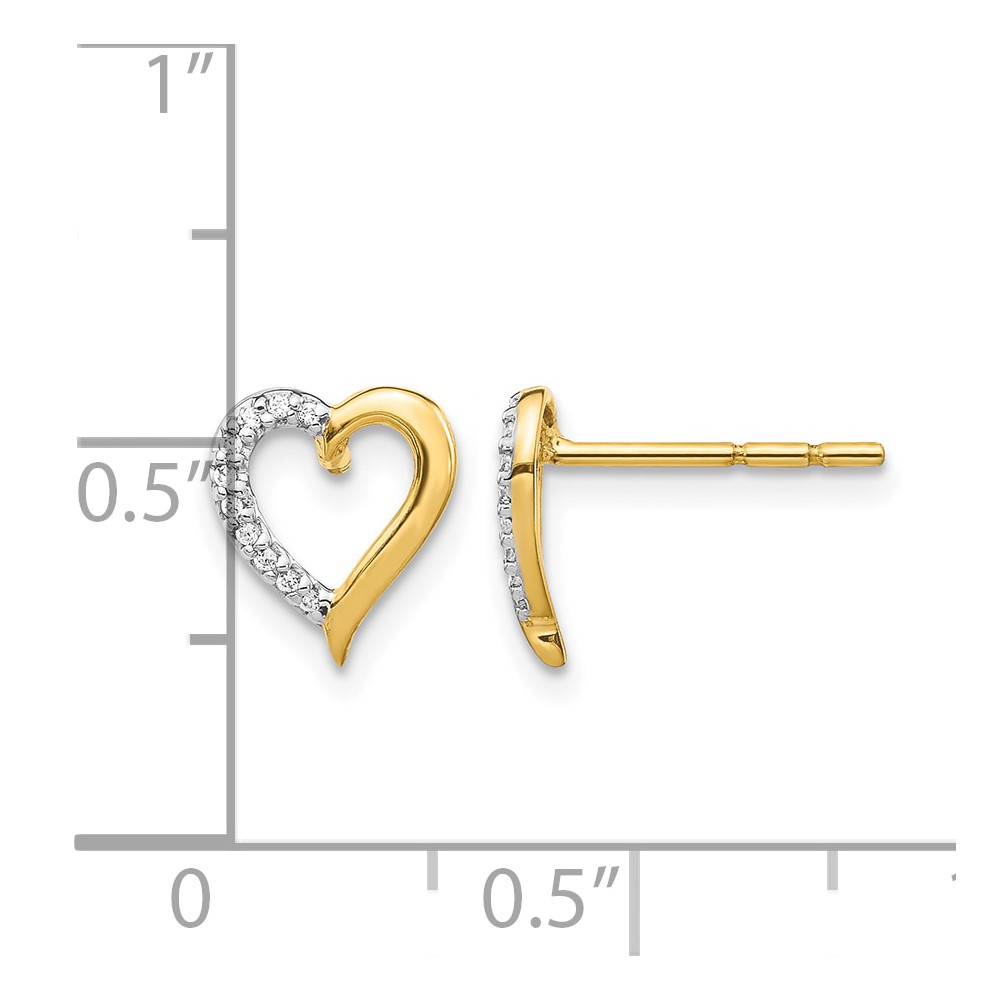 14k Diamond Heart Earrings (EM5521-005-YA)