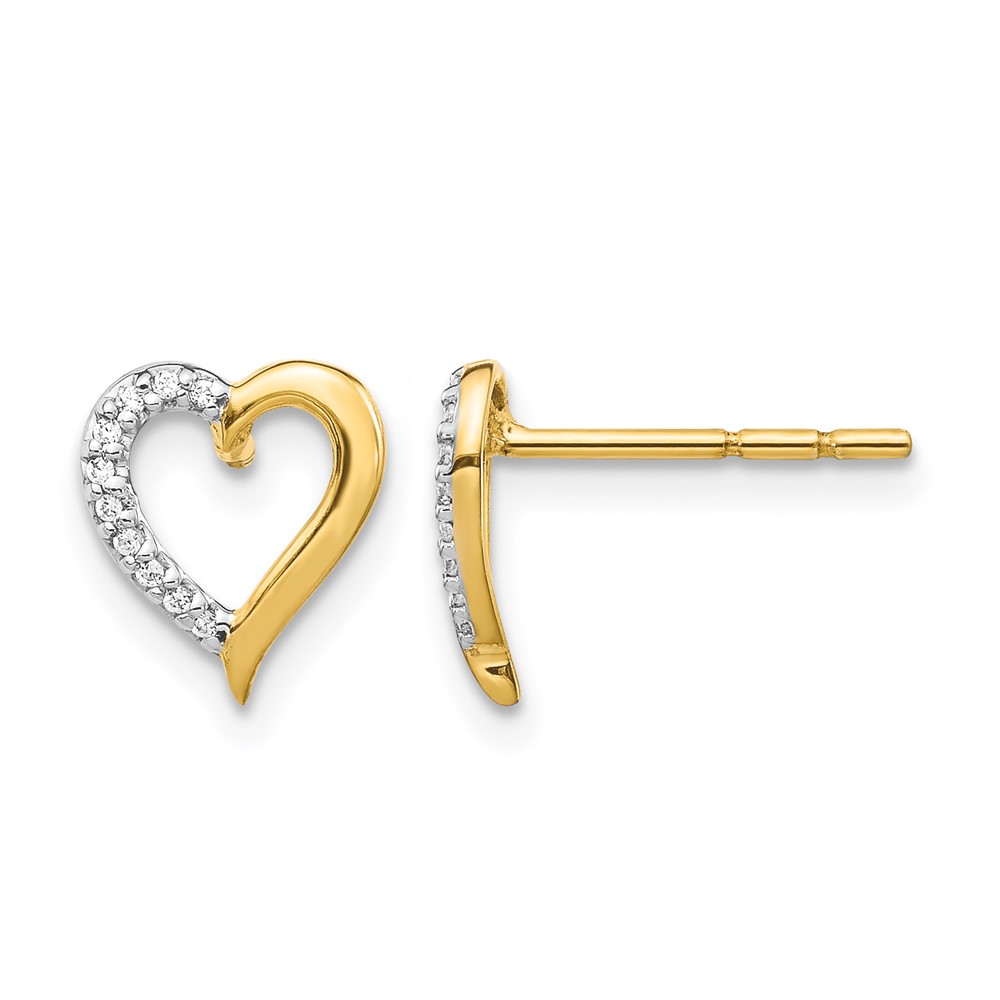 14k Diamond Heart Earrings (EM5521-005-YA)